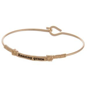 Engraved Message Metal Wire Wrapped Hook Bracelet